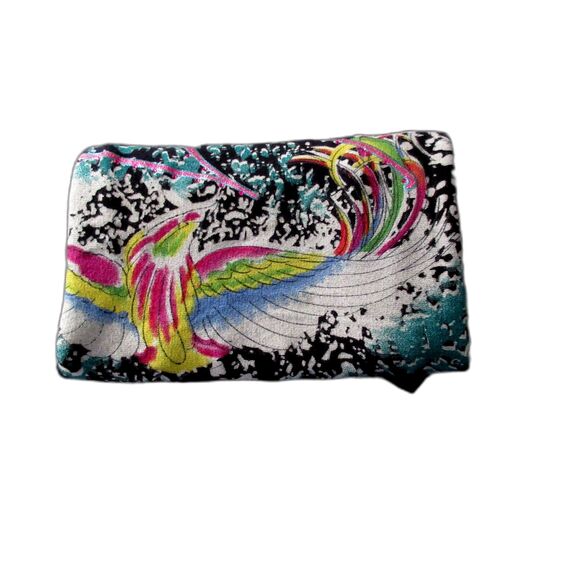 Ed Hardy Life Is Beauty Tattoo Graphic Scarf Black Y2K Glitter Christian Audigie - Picture 9 of 9